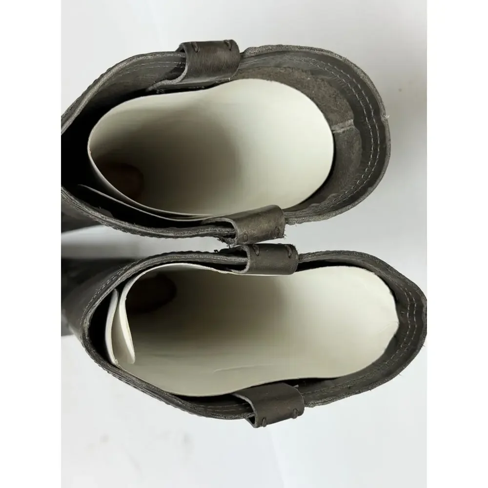 FRYE Womens Cara Pull-On Tall Leather Boot US 7.5 Smoke/Grey #78328 WORN ONCE
